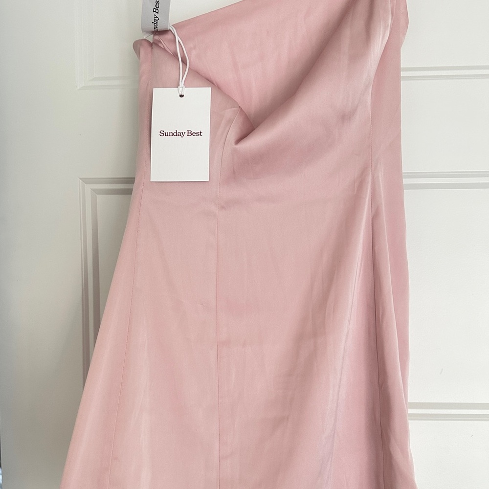Mini strap blush pink dress